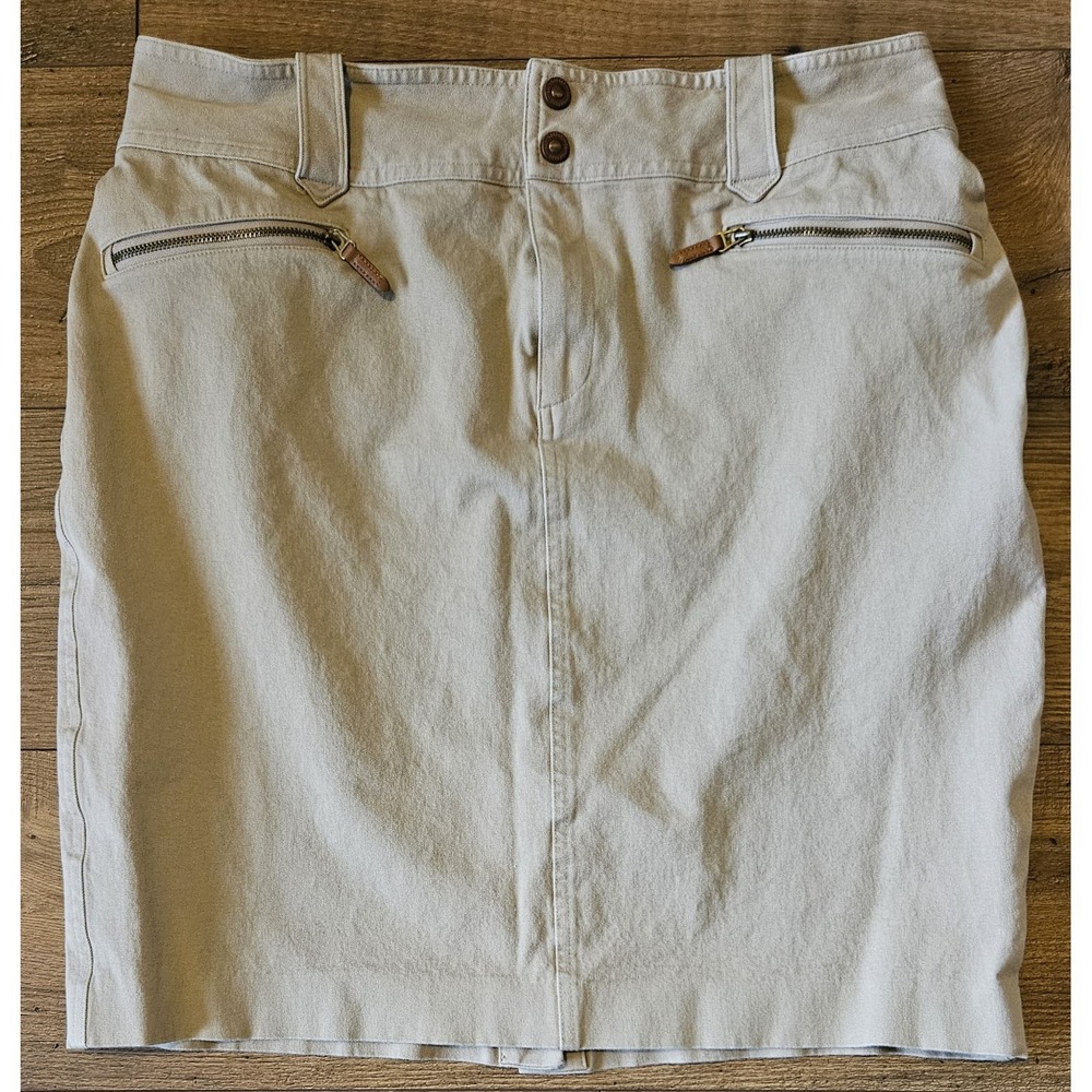 Lauren Ralph Lauren Size 14 Khaki Pencil Skirt Knee Old Money  Minimalist‎ Y2K